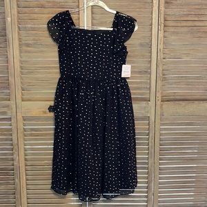 NWT Pastourelle by Pippa & Julie black and gold dress Girls size 14